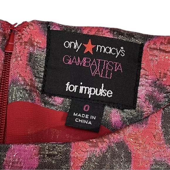 Giambattista Valli Impulse Leopard Print Metallic Shimmer Dress Pink Red Size 0 - Picture 5 of 6